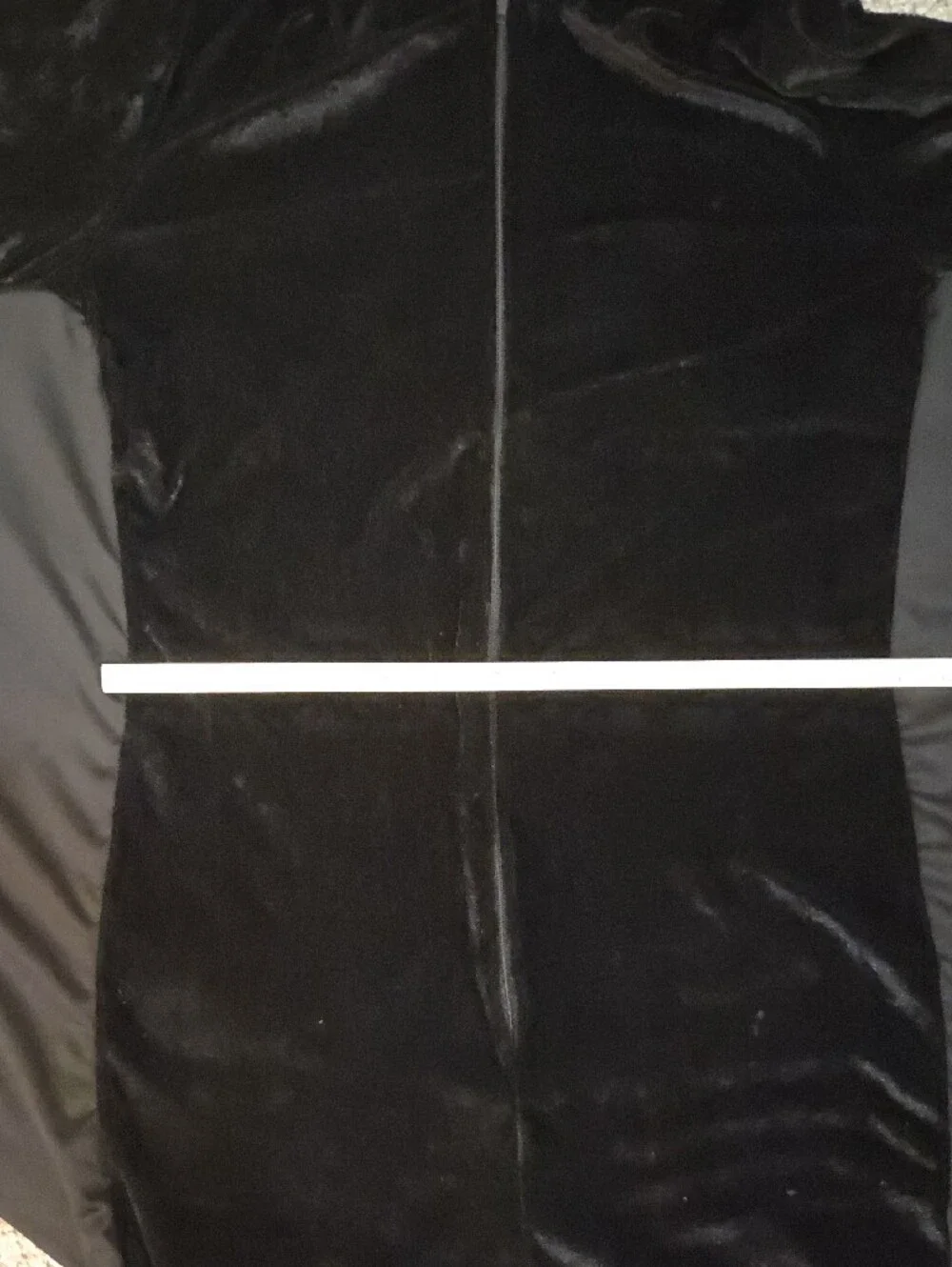 Kid's Black Velvet Bat Costume Halloweer Romper Zipper Closure NWOT XL